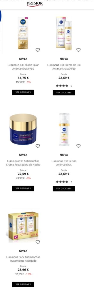 -50% de Descuento en la Segunda Unidad Nivea Luminous.
