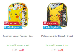 Pokémon Junior Rugzak voor €6 bij Lobbes