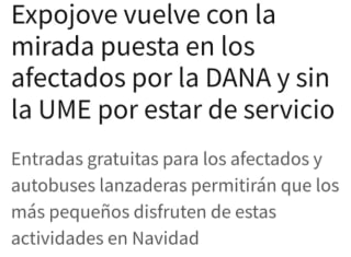 Gratis Entrada y Autobús a ExpoJove Valencia para todos los niños afectados DANA