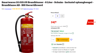 FEX-15262 Smartwares 6 liter schuimblusser voor €34,95 bij Bol
