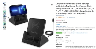 Soporte Carga Inalámbrica Rápida con Certificación Qi de 15W por 5,99€