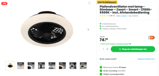 Plafondventilator met Zomer+Winter Functie voor €63,71 bij LightExpert