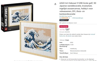 LEGO Art - Hokusai - De grote golf voor €58,93 met Amazon Prime