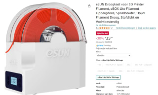 eSUN Droogkast voor 3D Printer Filament voor €35,69 bij Amazon
