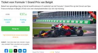 Formule 1 Grand Prix ticket voor €37,50 via Social Deal