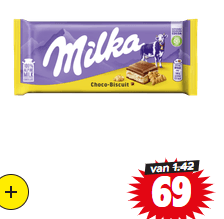 Alle smaken Milka chocoladereep voor €0,69 p.s. bij Dirk