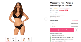 Obsessive - Chic Amoria Tweedelige Open Set - voor €14,99 bij Easytoys.