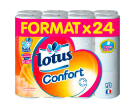 24 Rouleaux de Papier toilette Lotus confort à 10,18€