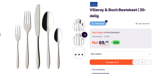 VILLEROY & BOCH - Elisabeth 18/10 - Bestekset 6 persoons 30-dlg voor €69,95 bij Ibood