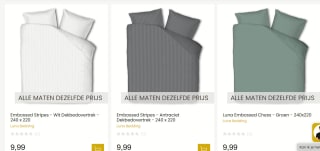 Diverse dekbedovertrekken in alle maten voor €9,99 bij Dekbed Discounter