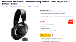SteelSeries Arctis Nova 7 Draadloze Gaming Headset voor €129 bij Bol.com