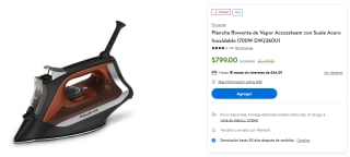 Plancha Rowenta de Vapor Accessteam DW2360U1 por $799 en Walmart
