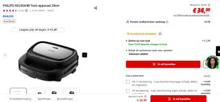 Philips Sandwichmaker 5000 Series voor €34,99 bij de Mediamarkt