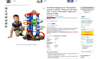 Hot Wheels Megagaraje con T-Rex Robótico Ascensor y 4 Niveles por 108,06€
