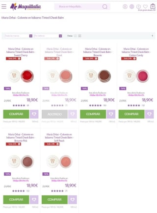 Colorete en Bálsamo María Orbai por 18,90€.