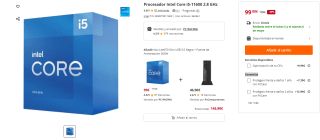 Procesador Intel Core i5-11600 2.8 GHz por 99€