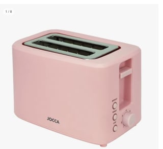 Tostadora marca Jocca color rosa de la línea Sweet con doble ranura POR 18,69€ (Cuenta nueva 11,21€)