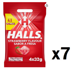 7 Paquetes de Caramelos sabor sandía sin azúcar Halls 128 g. por 11.17€