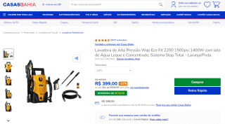 Lavadora de Alta Pressão da Wap Eco Fit 2200 - R$ 399