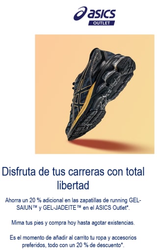 20% dto EXTRA en zapatillas running Asics