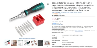 Destornillador de trinquete HYCHIKA de 16 en 1 por 11€
