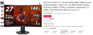 Dell S2721HGFA 27" Full HD curved monitor voor €164,99 met Amazon Prime