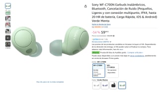 Sony WF-C700N Earbuds Inalámbricos, Bluetooth, Cancelación de Ruido por 59,99€
