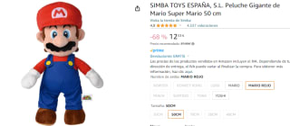 Peluche Gigante de Super Mario Bros 50 cm por 12,33€