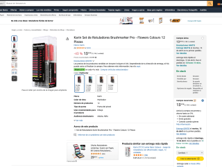 Karin Set de Rotuladores Brushmarker Pro Flowers Colours 12 Piezas a solo 13,50€