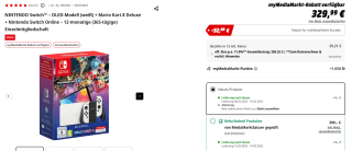 [DUITSLAND] Nintendo Switch OLED + Mario Kart 8 Deluxe + 12 maanden Nintendo Switch online voor €277,30 bij Mediamarkt DE