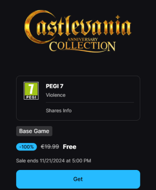 Castlevania Anniversary Collection gratis bij EpicGames