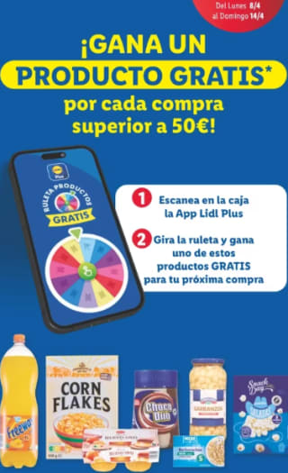 Gratis productos en Lidl en pedidos superiores a 50€