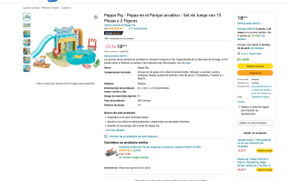 Peppa Pig en el Parque acuático Set de Juego con 15 Piezas y 2 Figuras por 18,86€