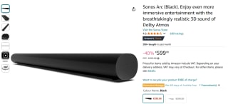 Sonos Arc soundbar (wit/zwart) voor €599 bij Amazon DE