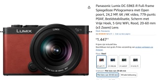 Panasonic Lumix S S9 + 20-60mm F3.5-5.6 Rood voor €1.447,71 bij Amazon