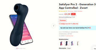 Satisfyer Pro 2 - Generation 3 App Controlled voor €9,99 bij EasyToys