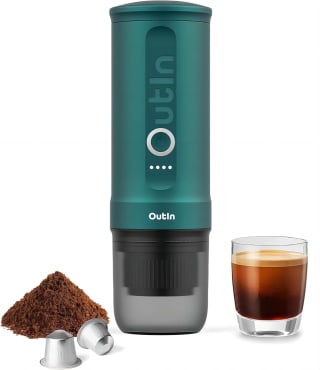Outin Nano Forest Green Draagbaar espresso koffiezetapparaat voor €118,99 met Amazon prime