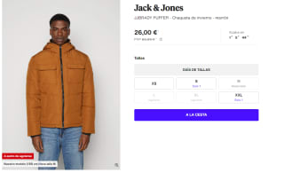 Chaqueta de Invierno para Hombre Jack & Jones JJBRADY PUFFER por 26€