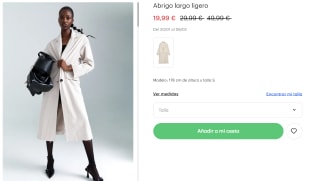 Abrigo largo ligero para Mujer por 19.99€