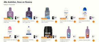 Alle Andrélon, Dove en Rexona 3 voor €9 bij de AH
