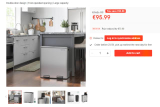 SONGMICS Afvalemmer, 2 x 30 L voor €95,99 bij Ochama