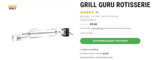 Grill Guru Rotisserie voor €99 bij Harlembbq