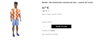 Ken fashionista camiseta de olas de Barbie por 6.99€