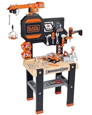 Banco de trabajo de juguete Black & Decker Builder de Smoby con taladro mecánico y vehículo por 54.98€