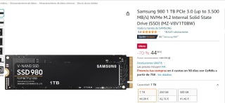 Samsung 980 SSD 1TB PCIe 3.0 NVMe M.2