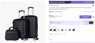 Juego de 3 Maletas Trolley de Cabina ABS Semirigidas por 34.99€