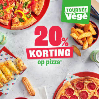 20% korting op vegetarische en veganistische pizza's bij Domino's