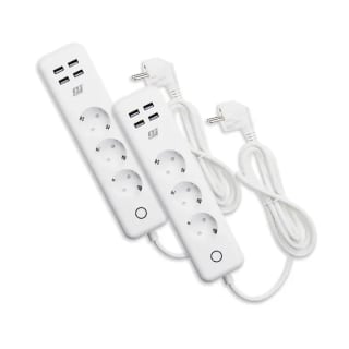 2 Regletas Inteligentes WIFI con 3 tomas Schuko + Cargador 4 USB Wifi y Monitor consumo Control por Alexa y Google por 19,95€ (cuenta nueva 11,97€)