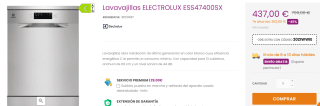 Lavavajillas ELECTROLUX ESS47400SX por 417€