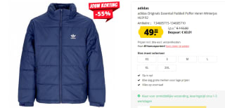 Adidas Originals Essential gewatteerde heren winterjas voor €49,99 bij Sport-Korting